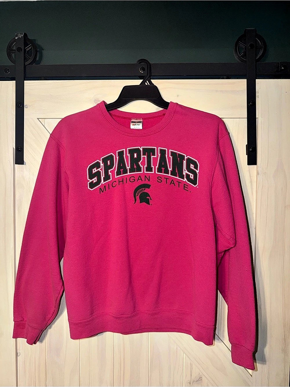 Jerzees NuBlend Crewneck Sweatshirt Michigan State Spartans Pink Size Medium